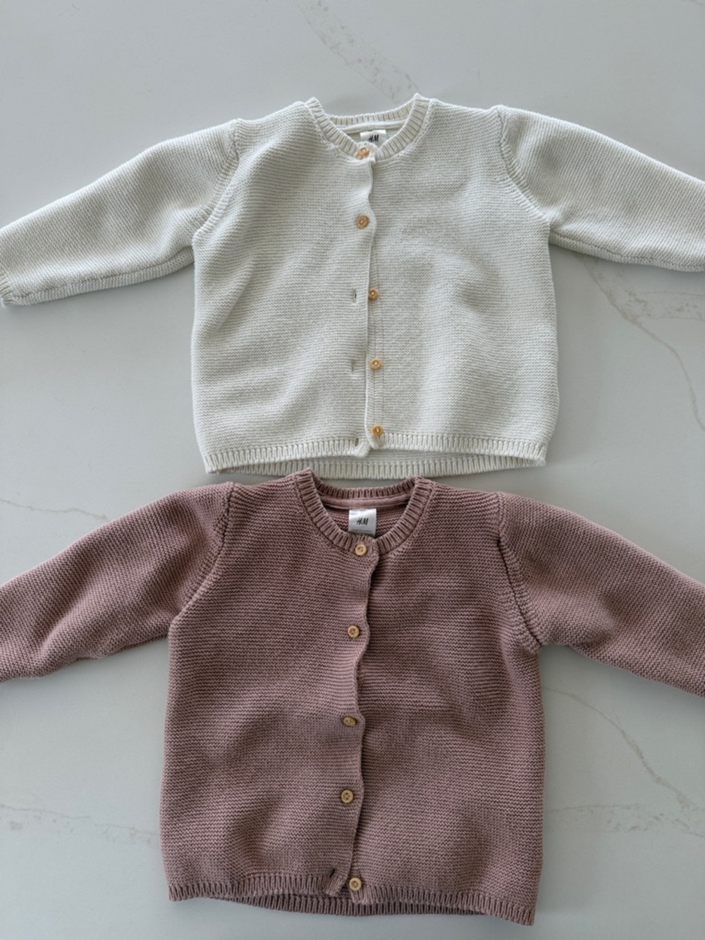 H&M Baby Button-Front Cardigans - Cream & Muave